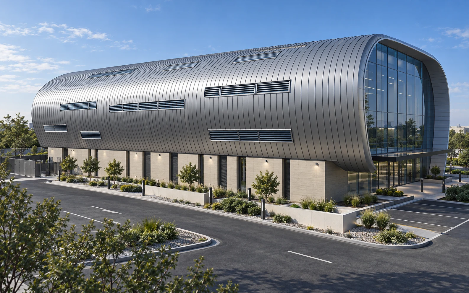 Illustrative metal roofing application — created for Panel Montage
